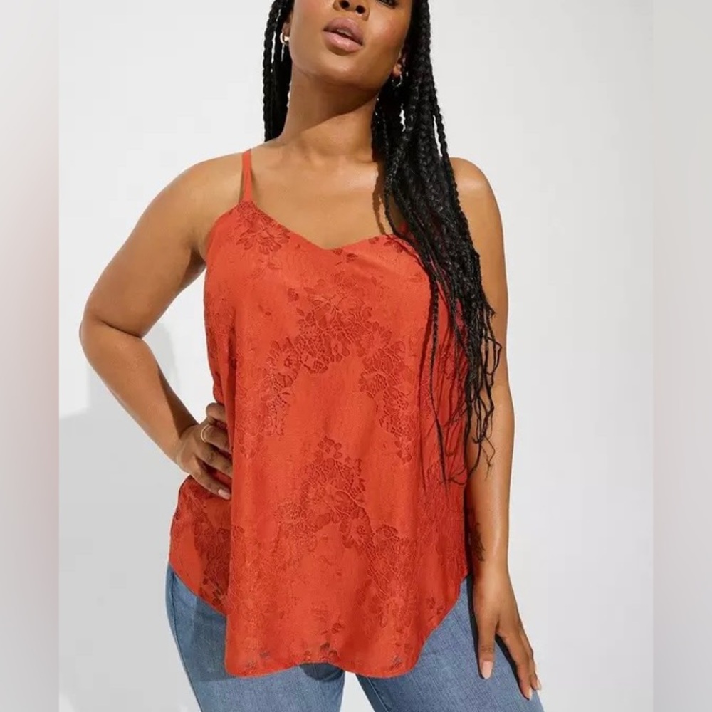 Torrid Sophie Lace Cami V Neck Rust